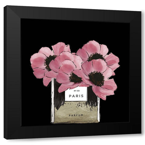 Glamour Peonies Black Modern Wood Framed Art Print by Sommers, Mindy