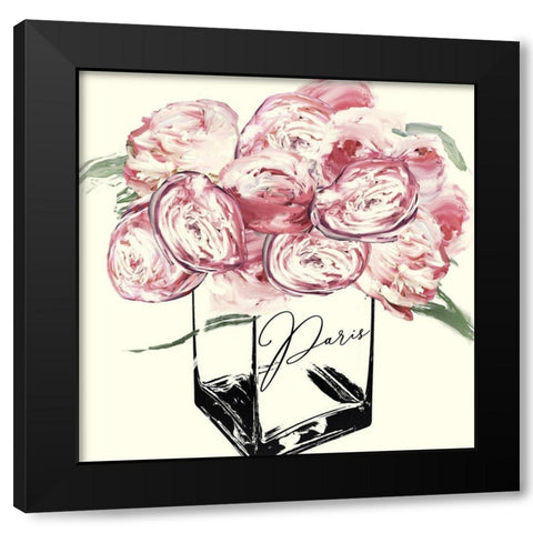 Paris Peonies Black Modern Wood Framed Art Print with Double Matting by Sommers, Mindy