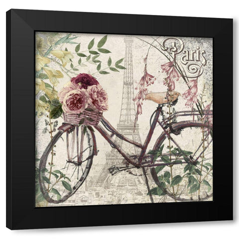Riding Through Paris Black Modern Wood Framed Art Print with Double Matting by Sommers, Mindy