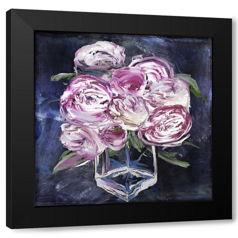 Peony Jar Black Modern Wood Framed Art Print by Sommers, Mindy