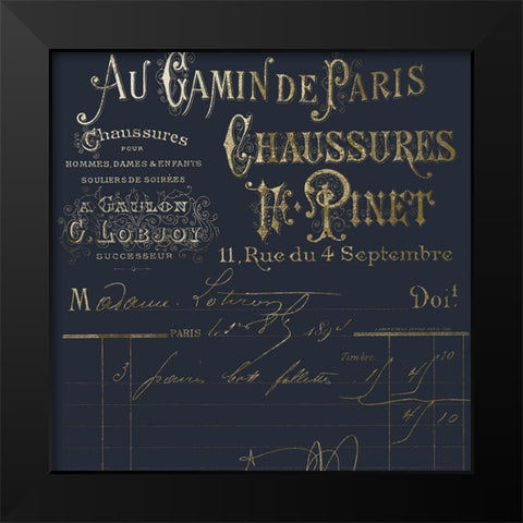Paris Shopping Black Modern Wood Framed Art Print by Sommers, Mindy