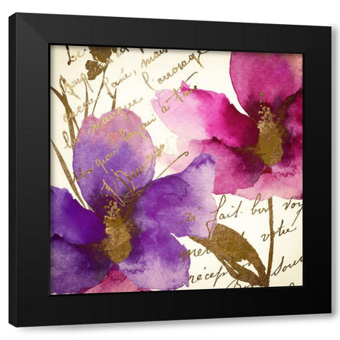 Pink and Purple Black Modern Wood Framed Art Print by Sommers, Mindy