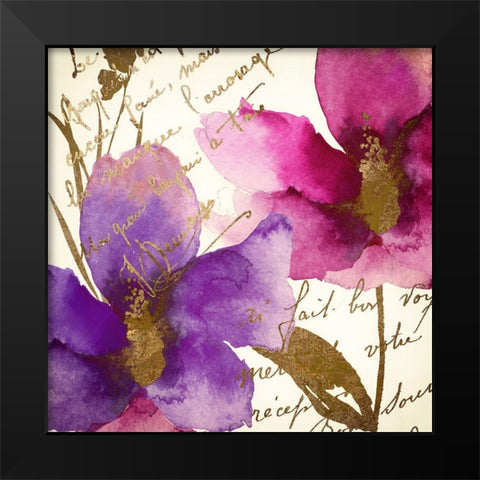 Pink and Purple Black Modern Wood Framed Art Print by Sommers, Mindy