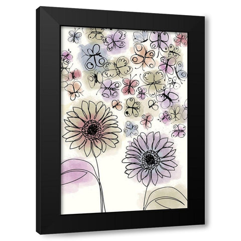 Butterfly Dance Black Modern Wood Framed Art Print by Sommers, Mindy