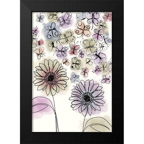 Butterfly Dance Black Modern Wood Framed Art Print by Sommers, Mindy