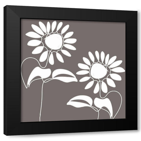 Daisettes Black Modern Wood Framed Art Print by Sommers, Mindy