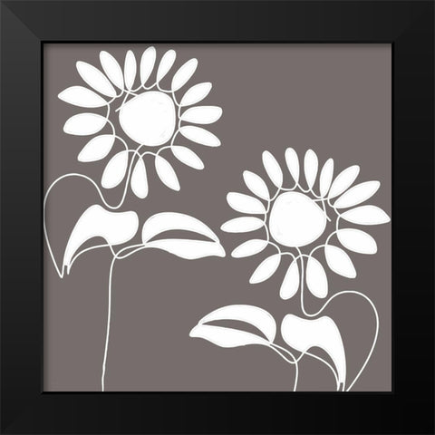 Daisettes Black Modern Wood Framed Art Print by Sommers, Mindy
