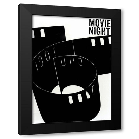Movie Night Black Modern Wood Framed Art Print with Double Matting by Sommers, Mindy