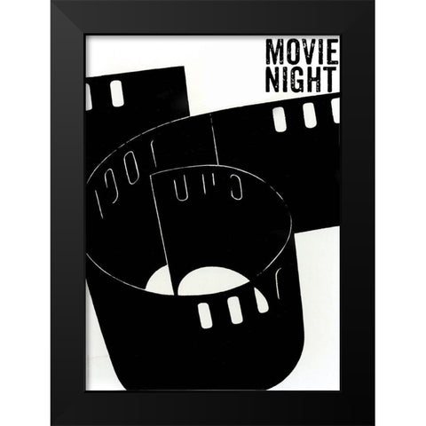 Movie Night Black Modern Wood Framed Art Print by Sommers, Mindy