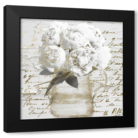 Bisous Black Modern Wood Framed Art Print by Sommers, Mindy