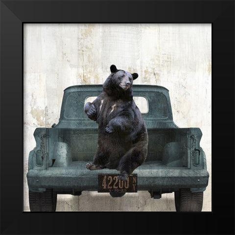 Bear Vacation Black Modern Wood Framed Art Print by Sommers, Mindy