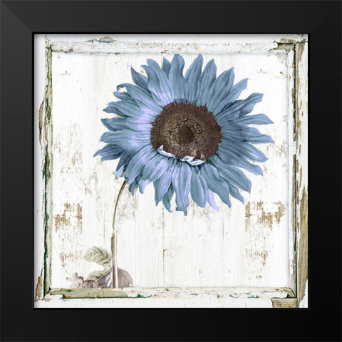 Blue Sunflower Redux II Black Modern Wood Framed Art Print by Sommers, Mindy
