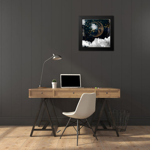 Mrs. Moon Black Modern Wood Framed Art Print by Sommers, Mindy