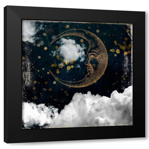 Mrs. Moon Black Modern Wood Framed Art Print by Sommers, Mindy