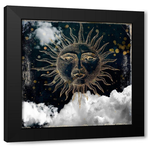 Mr. Sun Black Modern Wood Framed Art Print by Sommers, Mindy