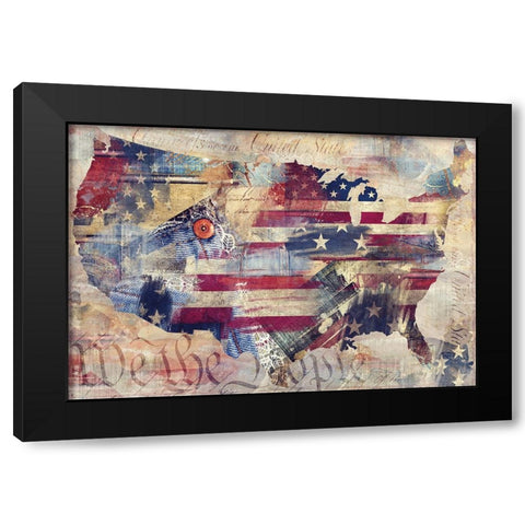 We the People Black Modern Wood Framed Art Print by Sommers, Mindy