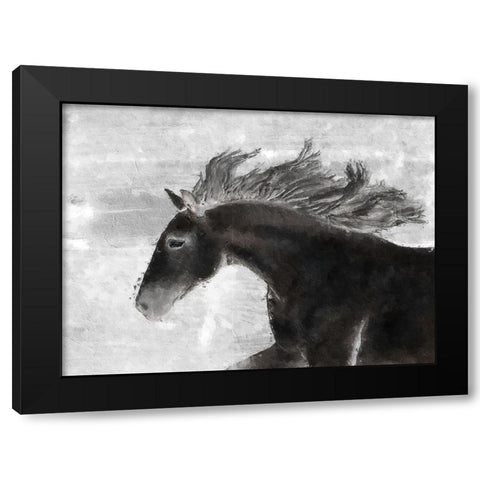 Black Horse Black Modern Wood Framed Art Print by Sommers, Mindy