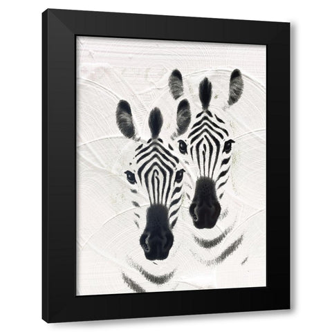 Zebras Black Modern Wood Framed Art Print with Double Matting by Sommers, Mindy