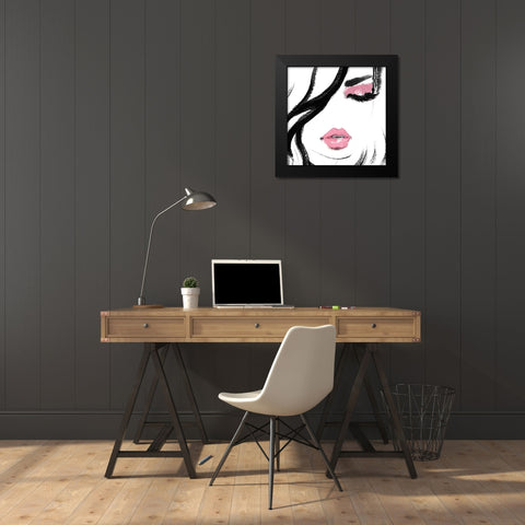 Face Black Modern Wood Framed Art Print by Sommers, Mindy