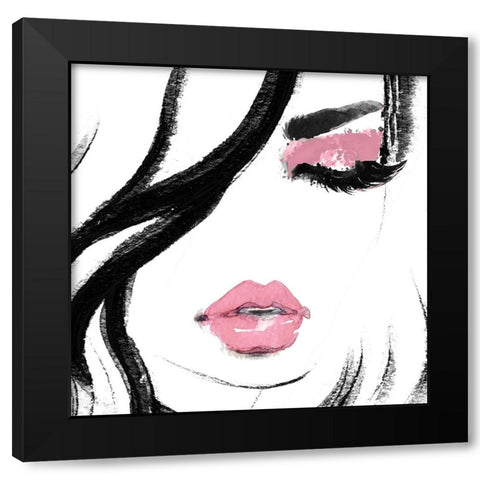 Face Black Modern Wood Framed Art Print by Sommers, Mindy
