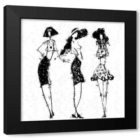 Trio Black Modern Wood Framed Art Print by Sommers, Mindy