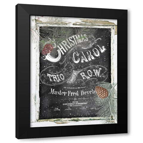 Christmas Carol Black Modern Wood Framed Art Print by Sommers, Mindy