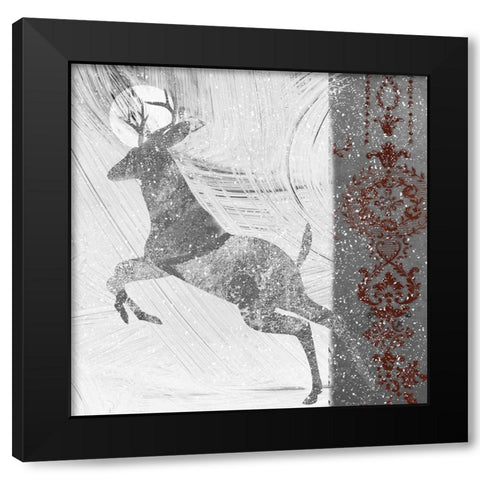 Silver Deer II Black Modern Wood Framed Art Print with Double Matting by Sommers, Mindy