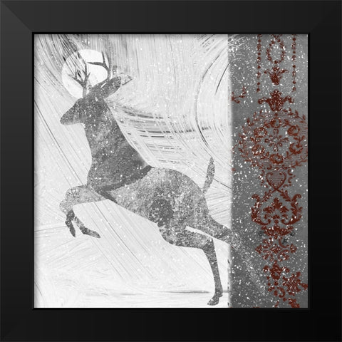 Silver Deer II Black Modern Wood Framed Art Print by Sommers, Mindy