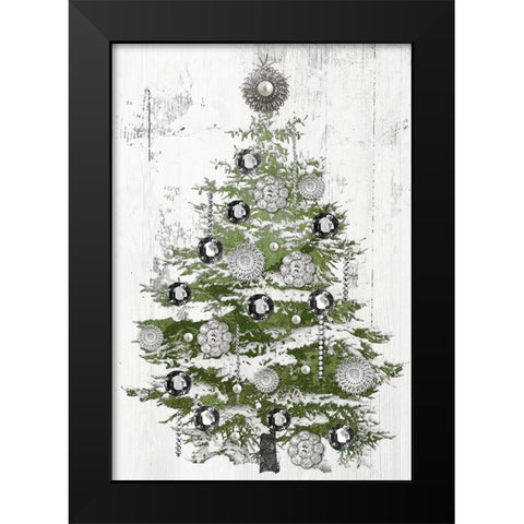 Jeweled Christmas Black Modern Wood Framed Art Print by Sommers, Mindy