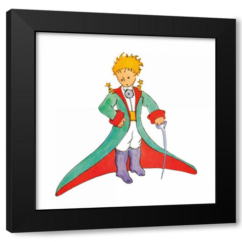 Petit Prince II Black Modern Wood Framed Art Print with Double Matting by De Saint-Exupery, Antoine