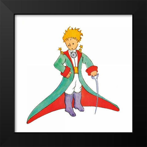 Petit Prince II Black Modern Wood Framed Art Print by De Saint-Exupery, Antoine