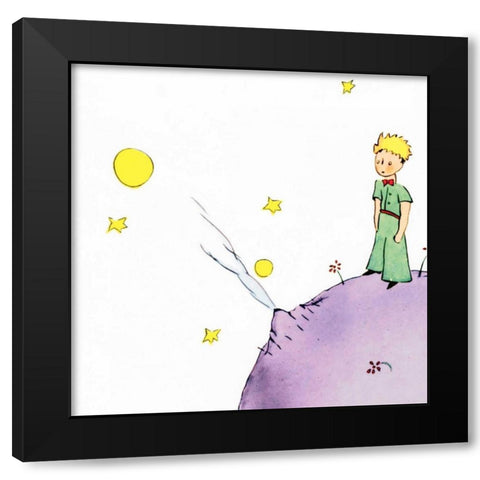 Petit Prince III Black Modern Wood Framed Art Print by De Saint-Exupery, Antoine