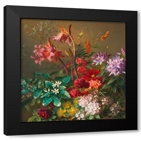 Allegory of Spring (detail) Black Modern Wood Framed Art Print with Double Matting by Johannes van Os, Georgius Jacobus