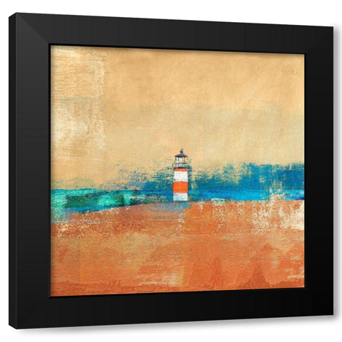 Lighthouse Black Modern Wood Framed Art Print with Double Matting by Alex, Blanco