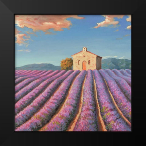 Campi di lavanda Black Modern Wood Framed Art Print by Galasso, Adriano