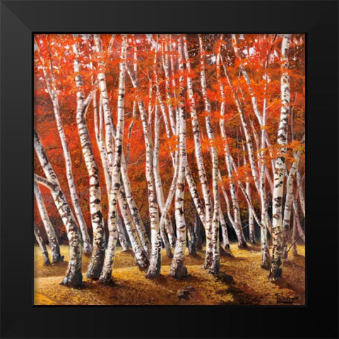 Bosco di betulle I Black Modern Wood Framed Art Print by Galasso, Adriano