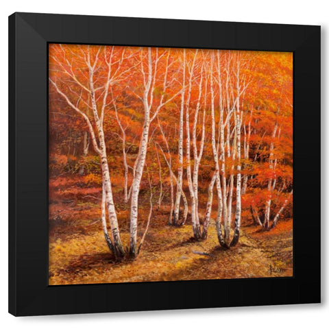 Bosco di betulle II Black Modern Wood Framed Art Print by Galasso, Adriano