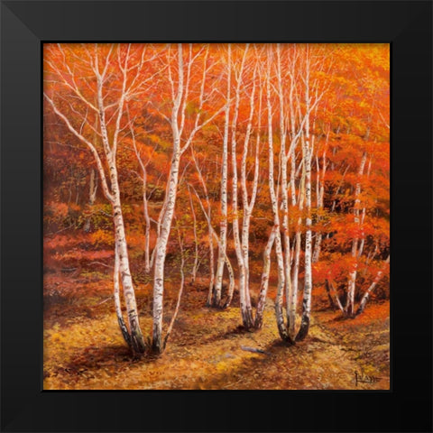 Bosco di betulle II Black Modern Wood Framed Art Print by Galasso, Adriano