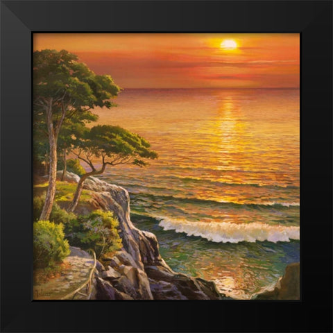 Tramonto sul Mediterraneo Black Modern Wood Framed Art Print by Galasso, Adriano