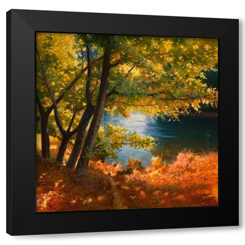 Radura sul fiume Black Modern Wood Framed Art Print with Double Matting by Galasso, Adriano