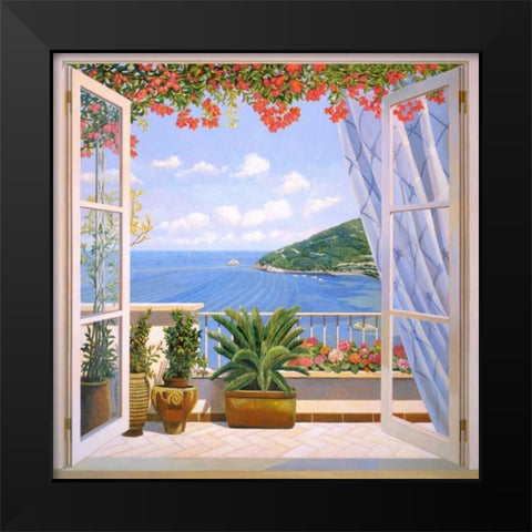 Finestra sul mare Black Modern Wood Framed Art Print by Del Missier, Andrea