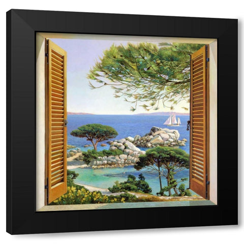 Finestra sul Mediterraneo Black Modern Wood Framed Art Print by Del Missier, Andrea