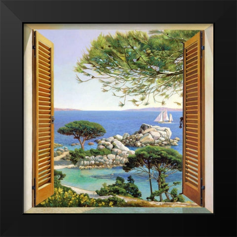 Finestra sul Mediterraneo Black Modern Wood Framed Art Print by Del Missier, Andrea