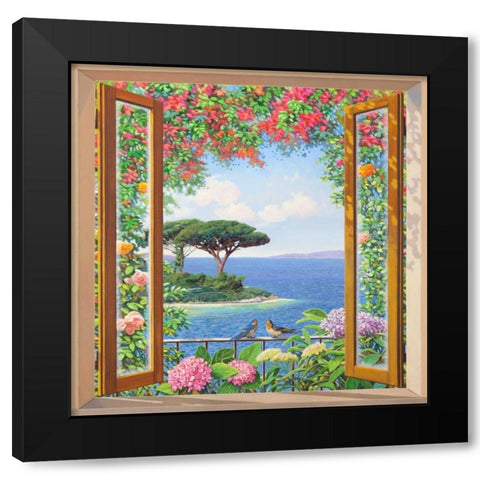 Sulla costa mediterranea Black Modern Wood Framed Art Print with Double Matting by Del Missier, Andrea