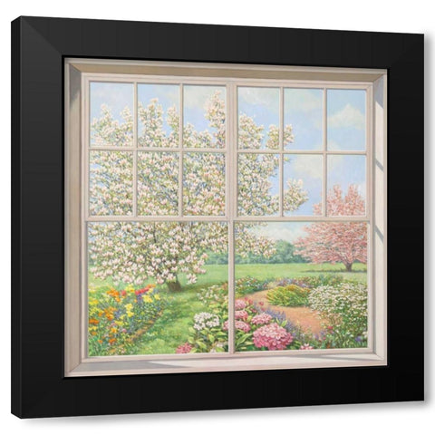 Finestra sul giardino Black Modern Wood Framed Art Print by Del Missier, Andrea