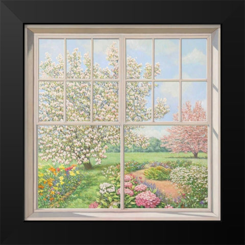 Finestra sul giardino Black Modern Wood Framed Art Print by Del Missier, Andrea