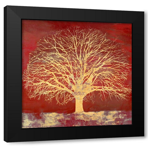 Crimson Oak Black Modern Wood Framed Art Print with Double Matting by Aprile, Alessio