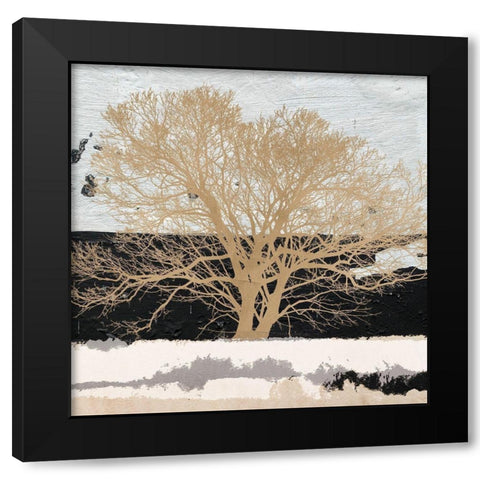 Golden Tree (detail) Black Modern Wood Framed Art Print with Double Matting by Alessio, Aprile