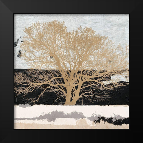 Golden Tree (detail) Black Modern Wood Framed Art Print by Alessio, Aprile