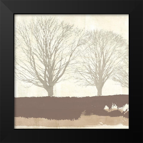 Tree Lines Neutral Black Modern Wood Framed Art Print by Alessio, Aprile